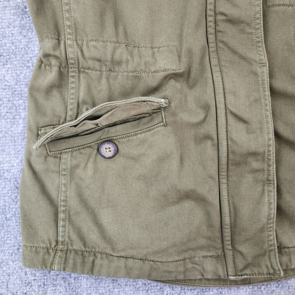 Lucky Brand Vest Womens XS Green Full Zip Button Military Style Cargo Pockets - Picture 14 of 16